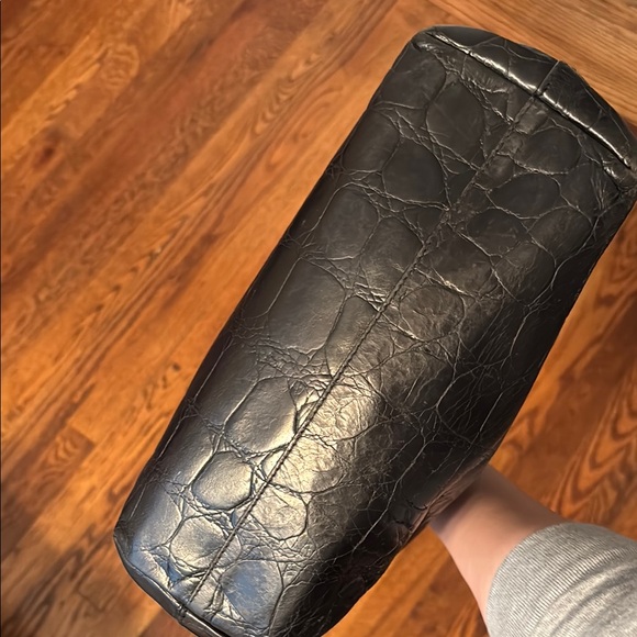 FURLA Black Crocodile-Embossed Tote Bag - Picture 13 of 15